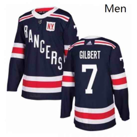 Mens Adidas New York Rangers 7 Rod Gilbert Authentic Navy Blue 2018 Winter Classic NHL Jersey